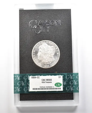 1884-CC Morgan Silver Dollar GSA Treasure MS66 CAC a1175