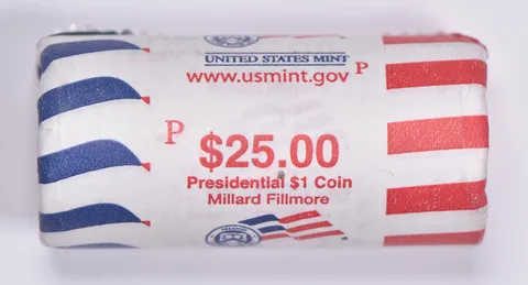 2010-P Millard Fillmore Presidential $1 Coin Roll $25 Unc US Mint BU
