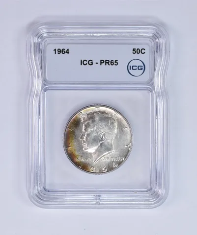1964 Kennedy Half Dollar PR65 ICG Peripheral Tone *7982