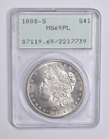 MS65 PL 1880-S Morgan Silver Dollar PCGS Rattler Upgrade? a0329