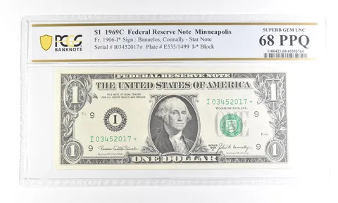 1969 C $1 Minneapolis MN FRN Star Fr#1906-I* Superb Gem Unc 68 PPQ PCGS a2886