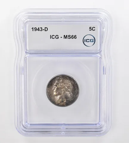 1943-D Jefferson Nickel MS66 ICG Beautiful Tone *0897