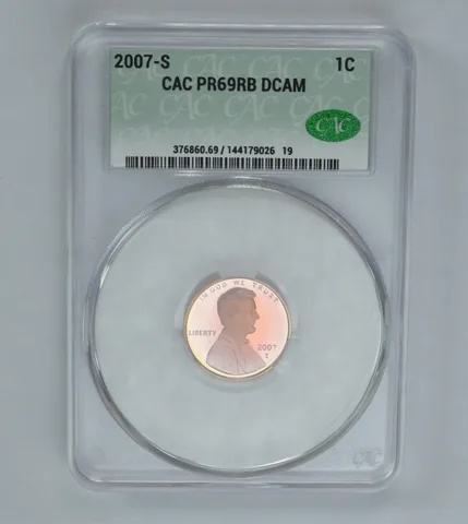 2007-S Lincoln Memorial Cent PR69 RB DCAM CAC CACg Beautiful Tone a1003