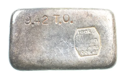 9.42 Troy Oz Silver Bar Deak Perera Vintage Poured Capital Metals 10 a5545