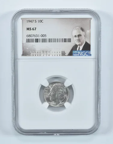 1947-S Roosevelt Dime MS67 NGC Special Label
