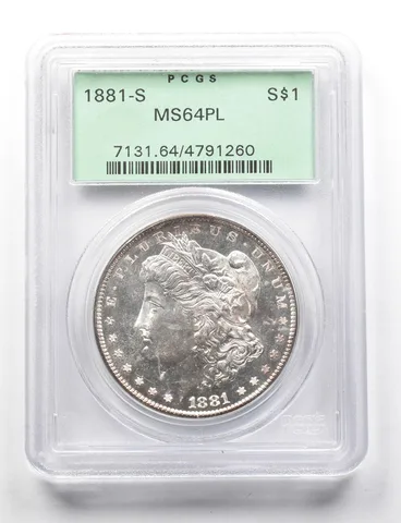 MS64 PL 1881-S Morgan Silver Dollar OGH PCGS *0541