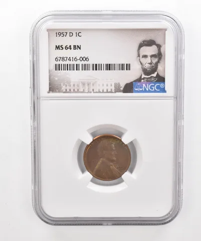 1957-D Lincoln Wheat Cent MS64 BN NGC Beautiful Tone *2976