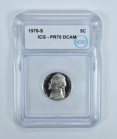 1976-S Jefferson Nickel PR70 DCAM ICG