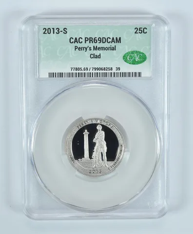 2013-S Washington Quarter Perry's Memorial CLAD ATB PR69 DCAM CAC CACg