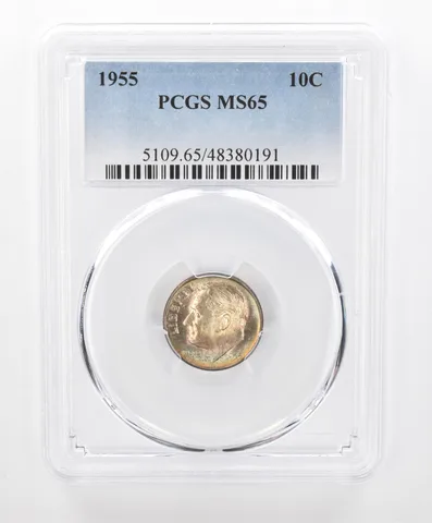 1955 Roosevelt Dime MS65 PCGS Beautiful Tone *2744