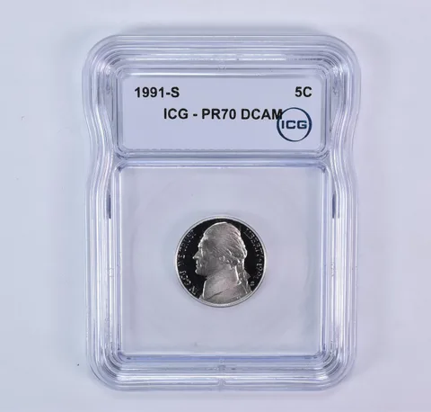 1991-S Jefferson Nickel PR70 DCAM ICG