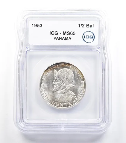 1953 Panama 1/2 Balboa MS65 ICG *5729