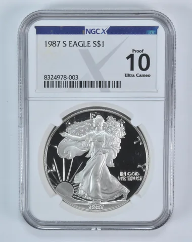 1987-S American Silver Eagle Proof 10 NGC X