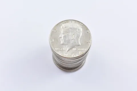 (20) 1964 Kennedy Circulated 90% Silver Roll $10 Face Lot