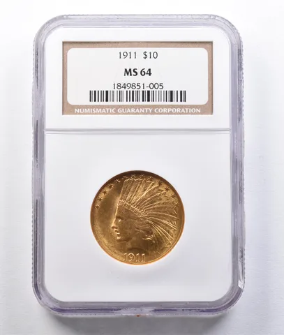 1911 $10 Indian Head Gold Eagle MS64 NGC *2926