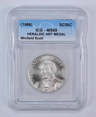 1966 So Called Half Dollar Winfield Scott MS69 ICG