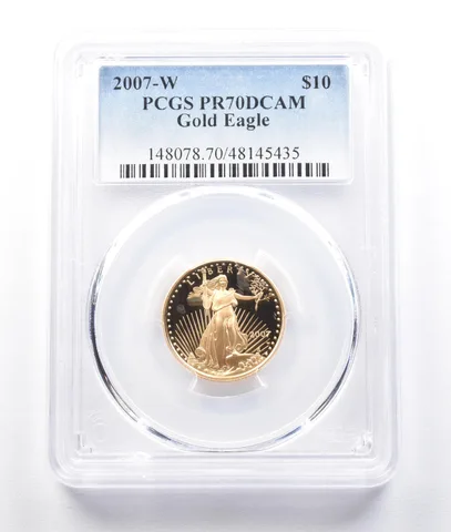 2007-W $10 American Gold Eagle 1/4 Oz Gold PR70 DCAM PCGS