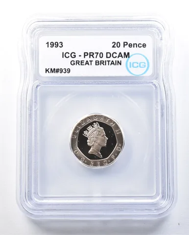1993 Great Britain 20 Pence KM#939 PR70 DCAM ICG *8970