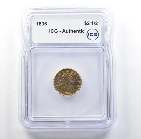 1836 $2.50 Classic Head Gold Quarter Eagle Authentic ICG *3062