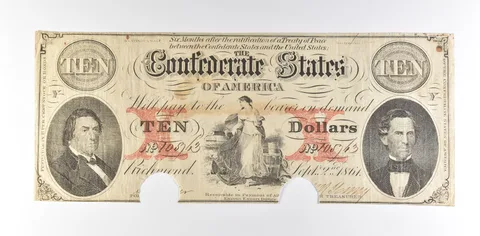 1861 $10 Confederate States Of America T-26 Large Note *8559