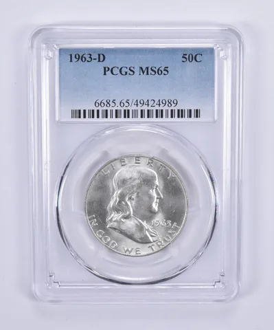 1963-D Franklin Half Dollar MS65 PCGS Blue Label