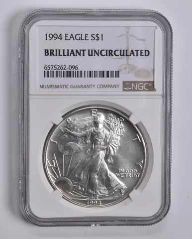 1994 American Silver Eagle BU Brilliant Uncirculated NGC Brown Label