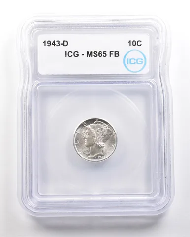 1943-D Mercury Dime MS65 FB ICG *6406