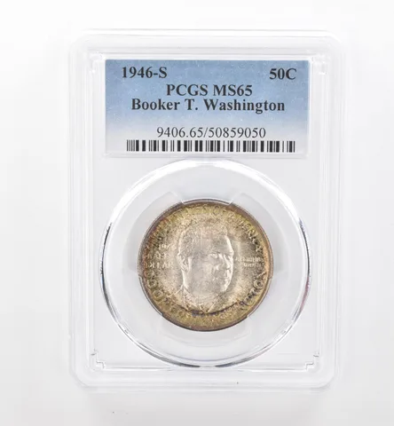 1946-S Booker T Washington Commemorative Half Dollar MS65 PCGS Nice Tone *1855