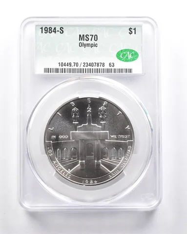MS70 1984-S Olympic Coliseum Commemorative Dollar CAC CACG *6281