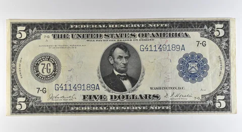 1914 $5 Chicago IL FRN Large Note Blue Seal Fr#858 *0570