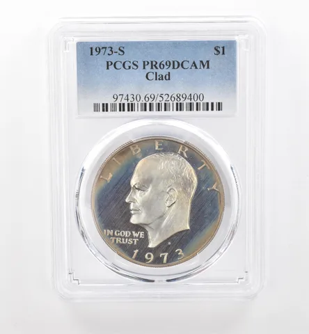 1973-S Eisenhower $1 Clad PR69 DCAM PCGS Beautiful Tone *1901