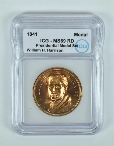 (1841) Presidential Medal Set William H Harrison MS69 RD ICG