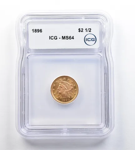 1896 $2.50 Liberty Head Gold Quarter Eagle MS64 ICG *0388