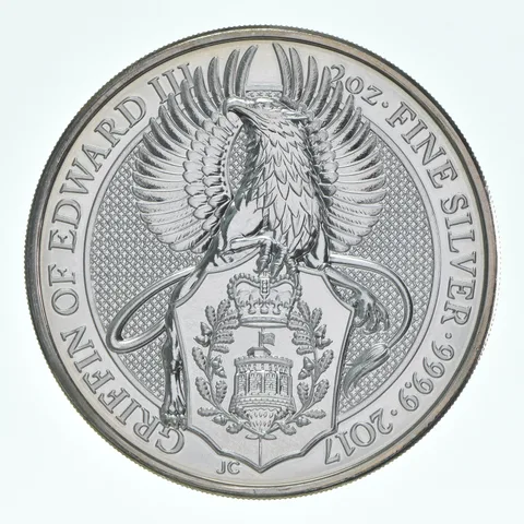 2017 Great Britain 5 Pound Silver Queen's Beasts Griffin Of Edward 2 Oz