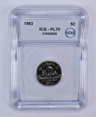 1983 Canada 5 Cents Beaver PL70 ICG