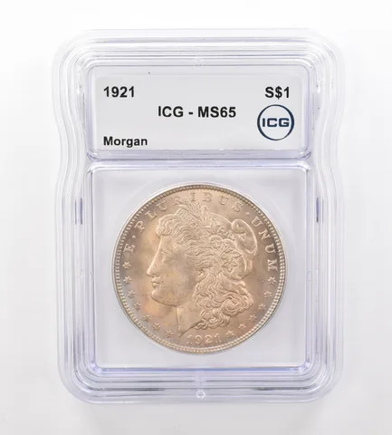 1921 Morgan Silver Dollar MS65 ICG Beautiful Tone *7517