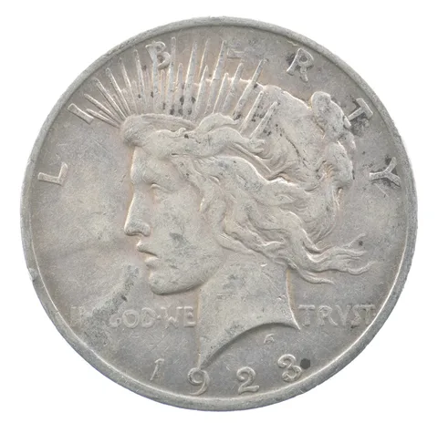 1923 Peace Silver Dollar JD Counter Stamped *9814