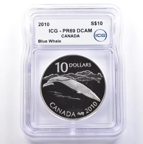 2010 Canada 10 Dollars Silver Blue Whale PR69 DCAM ICG *9012