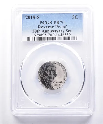 2018-S Jefferson Nickel Reverse PR70 PCGS (50th Anniversary Set)