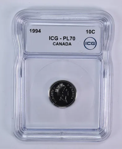 1994 Canada 10 Cents Bluenose PL70 ICG