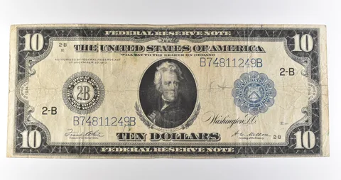 1914 $10 New York NY FRN Large Note Blue Seal *3637