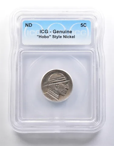 (ND) Indian Head Buffalo Nickel "Hobo" Style Genuine ICG *6593