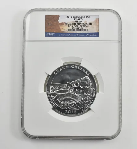 2012 5 Oz Silver Quarter America The Beautiful Chaco MS69 NGC *1583