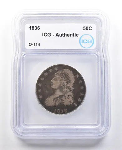 1836 Capped Bust Half Dollar O-114 Authentic ICG *3004