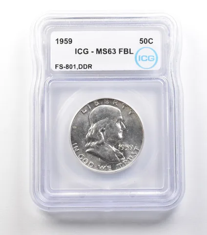 1959 Franklin Half Dollar FS-801 DDR MS63 FBL ICG *1522