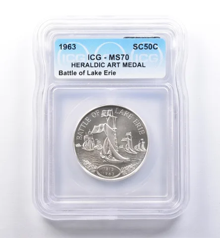 1963 So Called Half Dollar Battle Of Lake Erie MS70 ICG *8391