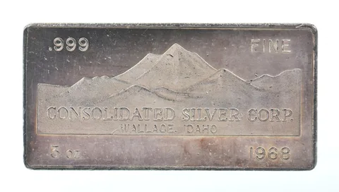 1968 3 Oz Silver Bar Consolidated Silver Corp Beautiful Tone *9570