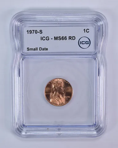 1970-S Lincoln Memorial Cent Small Date MS66 RD ICG