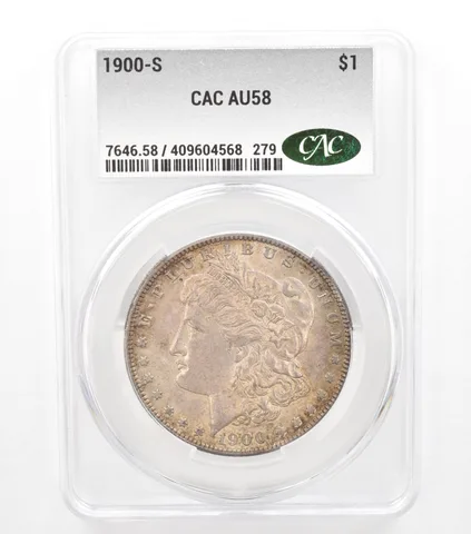 1900-S Morgan Silver Dollar AU58 CAC CACg Beautiful Tone *5769
