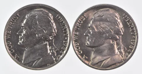 (Set) 1984 P+D Jefferson Nickel Unc Bundle